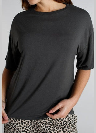 Tom Tailor pyjamashirt round neck solid grey dames