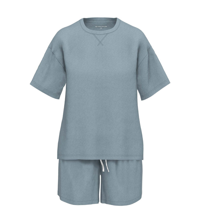 Tom Tailor pyjama korte broek aberdeen blue dames 60410-6562-621 Tom Tailor pyjama pantalon court aberdeen blue femmes