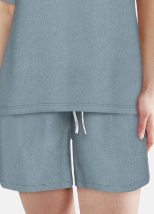 Tom Tailor pyjama korte broek aberdeen blue dames 60410-6562-621 Tom Tailor pyjama pantalon court aberdeen blue femmes