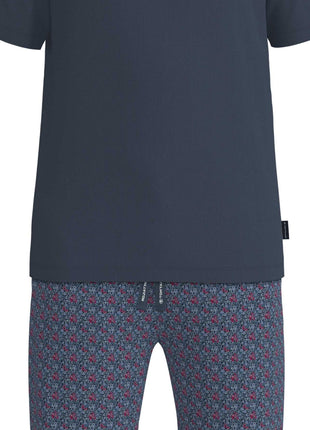 Tom Tailor pyjama korte broek ayr flower blue heren 71497-4009-625 Tom Tailor pyjama pantalon court ayr flower blue hommes