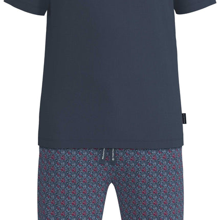 Tom Tailor pyjama korte broek ayr flower blue heren 71497-4009-625 Tom Tailor pyjama pantalon court ayr flower blue hommes