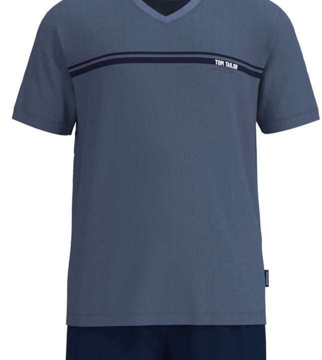 Tom Tailor pyjama korte broek maine blue heren 71506-4009-620 Tom Tailor pyjama pantalon court maine blue hommes