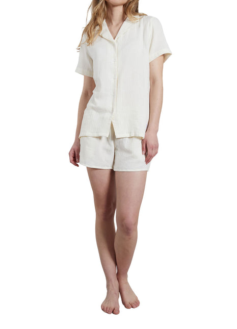 Tom Tailor pyjama korte broek mol white dames 60238-6029-120 Tom Tailor pyjama pantalon court mol white femmes