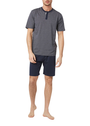 Tom Tailor pyjama korte broek nebraska dark blue heren 70907-5607-632 Tom Tailor pyjama pantalon court nebraska dark blue hommes