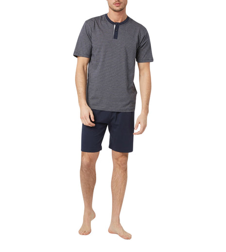 Tom Tailor pyjama korte broek nebraska dark blue heren 70907-5607-632 Tom Tailor pyjama pantalon court nebraska dark blue hommes