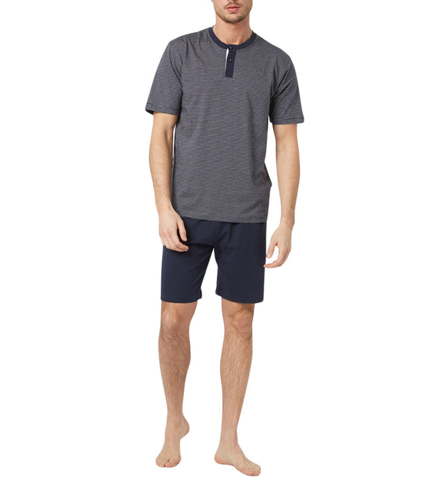 Tom Tailor pyjama korte broek nebraska dark blue heren 70907-5607-632 Tom Tailor pyjama pantalon court nebraska dark blue hommes