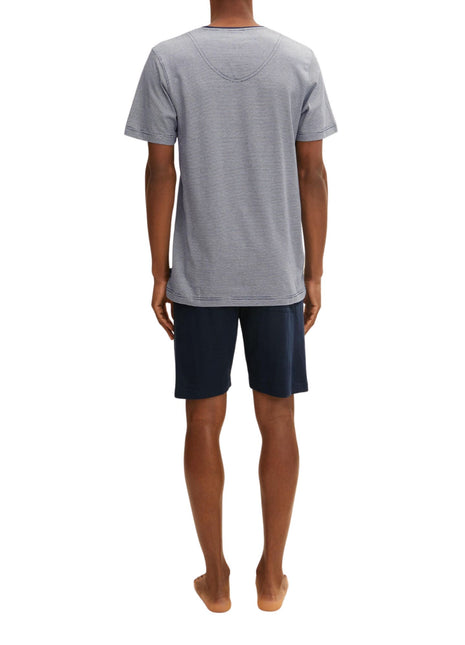 Tom Tailor pyjama korte broek nevada dark blue heren 71077-5607-632 Tom Tailor pyjama pantalon court nevada dark blue hommes