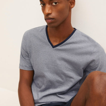 Tom Tailor pyjama korte broek nevada dark blue heren 71077-5607-632 Tom Tailor pyjama pantalon court nevada dark blue hommes
