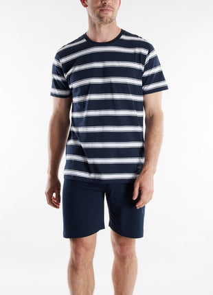 Tom Tailor pyjama korte broek orlando blue heren 71510-4009-622 Tom Tailor pyjama pantalon court orlando blue hommes