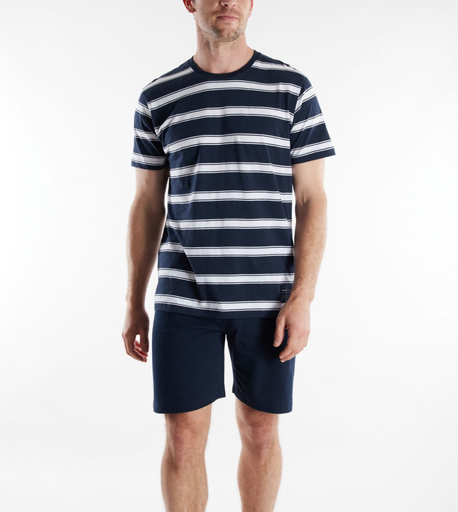 Tom Tailor pyjama korte broek orlando blue heren 71510-4009-622 Tom Tailor pyjama pantalon court orlando blue hommes