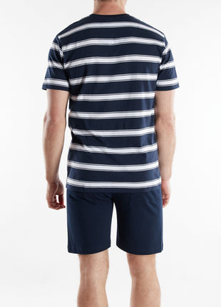 Tom Tailor pyjama korte broek orlando blue heren 71510-4009-622 Tom Tailor pyjama pantalon court orlando blue hommes