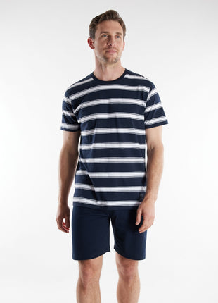 Tom Tailor pyjama korte broek orlando blue heren 71510-4009-622 Tom Tailor pyjama pantalon court orlando blue hommes