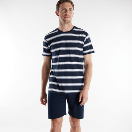 Tom Tailor pyjama korte broek orlando blue heren 71510-4009-622 Tom Tailor pyjama pantalon court orlando blue hommes