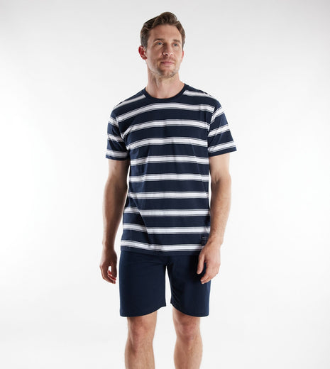 Tom Tailor pyjama korte broek orlando blue heren 71510-4009-622 Tom Tailor pyjama pantalon court orlando blue hommes