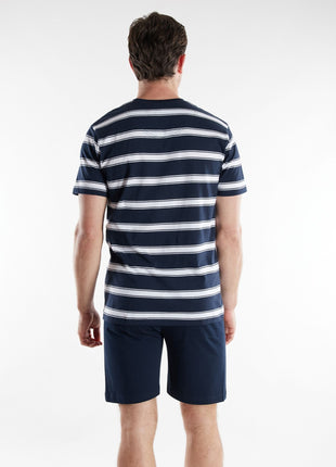 Tom Tailor pyjama korte broek orlando blue heren 71510-4009-622 Tom Tailor pyjama pantalon court orlando blue hommes