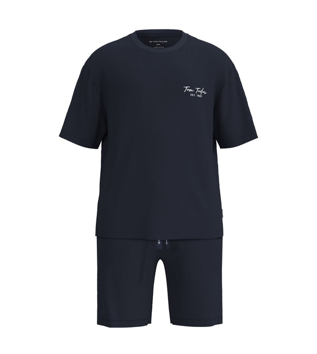 Tom Tailor pyjama korte broek perth blue heren 71481-6594-630 Tom Tailor pyjama pantalon court perth blue hommes