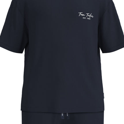 Tom Tailor pyjama korte broek perth blue heren 71481-6594-630 Tom Tailor pyjama pantalon court perth blue hommes