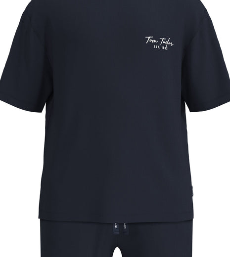 Tom Tailor pyjama korte broek perth blue heren 71481-6594-630 Tom Tailor pyjama pantalon court perth blue hommes