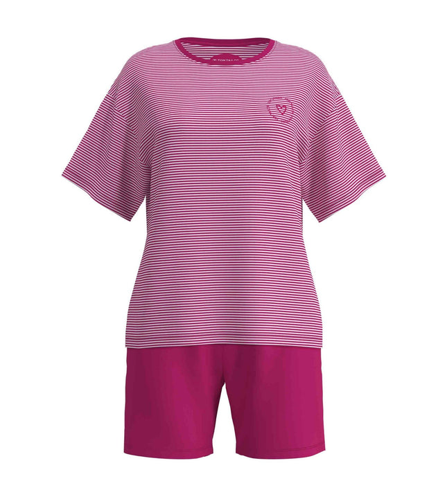 Tom Tailor pyjama korte broek stirling red dames 60416-6061-422 Tom Tailor pyjama pantalon court stirling red femmes