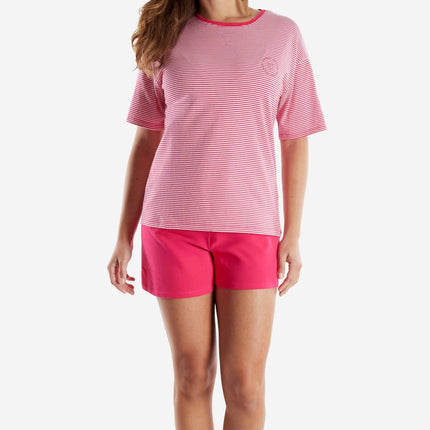 Tom Tailor pyjama korte broek stirling red dames 60416-6061-422 Tom Tailor pyjama pantalon court stirling red femmes