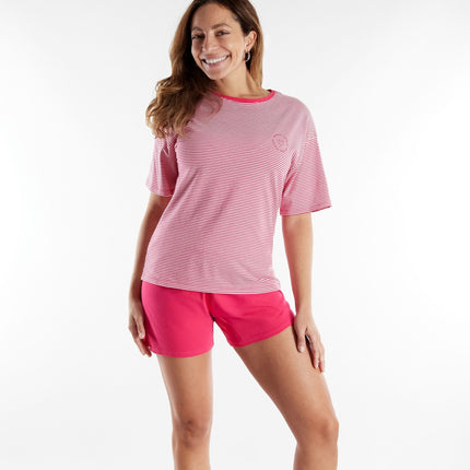 Tom Tailor pyjama korte broek stirling red dames 60416-6061-422 Tom Tailor pyjama pantalon court stirling red femmes