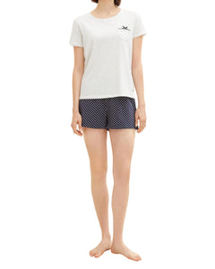 Tom Tailor pyjama korte broek vienna blue dames 60039-6061-625 Tom Tailor pyjama pantalon court vienna blue femmes
