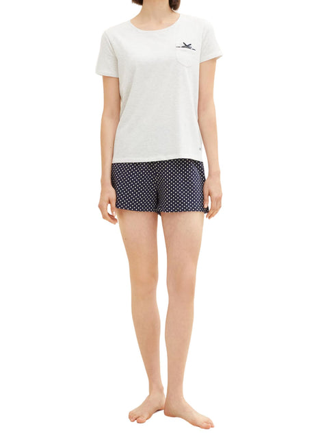 Tom Tailor pyjama korte broek vienna blue dames 60039-6061-625 Tom Tailor pyjama pantalon court vienna blue femmes