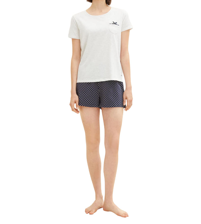 Tom Tailor pyjama korte broek vienna blue dames 60039-6061-625 Tom Tailor pyjama pantalon court vienna blue femmes
