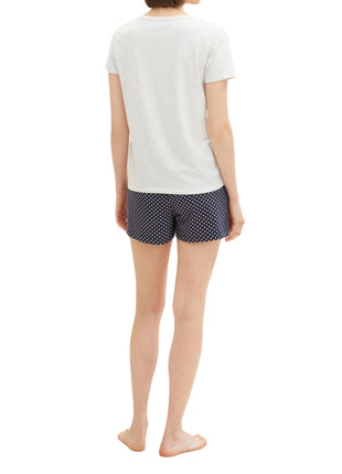 Tom Tailor pyjama korte broek vienna blue dames 60039-6061-625 Tom Tailor pyjama pantalon court vienna blue femmes
