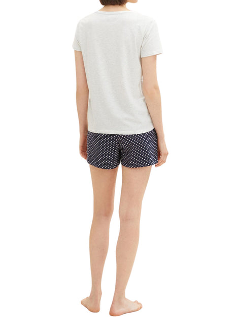 Tom Tailor pyjama korte broek vienna blue dames 60039-6061-625 Tom Tailor pyjama pantalon court vienna blue femmes