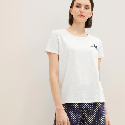 Tom Tailor pyjama korte broek vienna blue dames 60039-6061-625 Tom Tailor pyjama pantalon court vienna blue femmes
