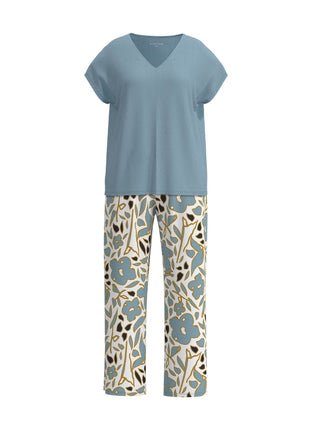 Tom Tailor pyjama lange broek aberdeen blue dames 60403-6085-625 Tom Tailor pyjama pantalon long aberdeen blue femmes