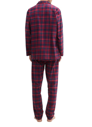 Tom Tailor pyjama lange broek checked dark red heren 71417-5200-434 Tom Tailor pyjama pantalon long checked dark red hommes
