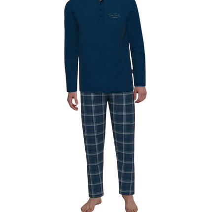 Tom Tailor pyjama lange broek milos blue checkered heren 71460-4009-654 Tom Tailor pyjama pantalon long milos blue checkered hommes