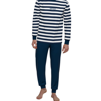Tom Tailor pyjama lange broek milos blue striped heren 71457-4009-652 Tom Tailor pyjama pantalon long milos blue striped hommes