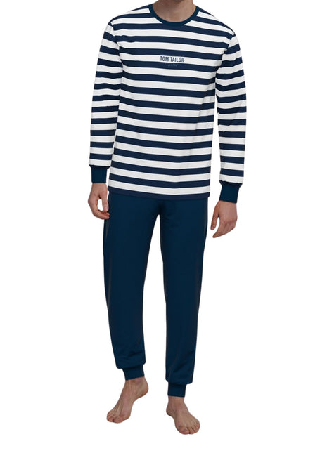 Tom Tailor pyjama lange broek milos blue striped heren 71457-4009-652 Tom Tailor pyjama pantalon long milos blue striped hommes