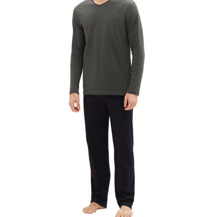 Tom Tailor pyjama lange broek nevada dark green heren 71112-5607-332 Tom Tailor pyjama pantalon long nevada dark green hommes
