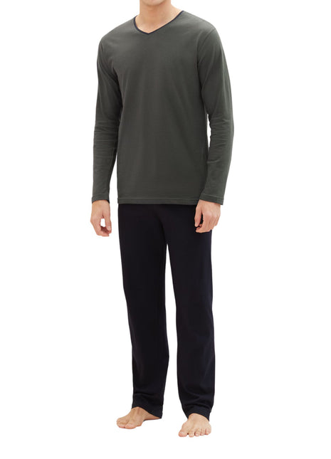 Tom Tailor pyjama lange broek nevada dark green heren 71112-5607-332 Tom Tailor pyjama pantalon long nevada dark green hommes