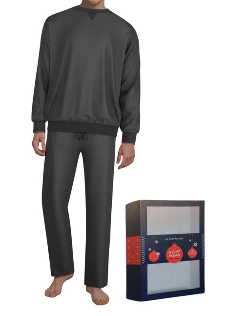 Tom Tailor pyjama lange broek rhodos black heren 71479-3041-920 Tom Tailor pyjama pantalon long rhodos black hommes