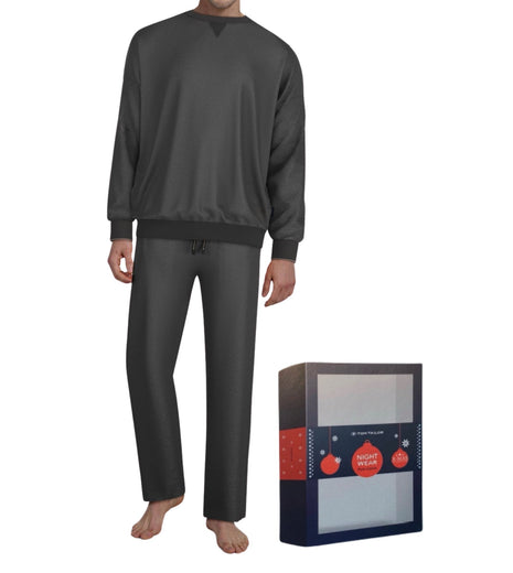 Tom Tailor pyjama lange broek rhodos black heren 71479-3041-920 Tom Tailor pyjama pantalon long rhodos black hommes
