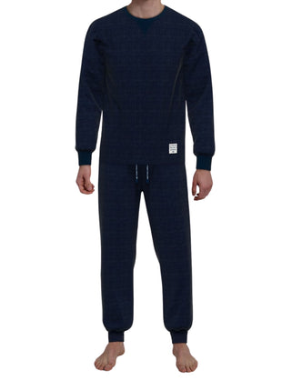 Tom Tailor pyjama lange broek rhodos dark blue heren 71469-3028-630 Tom Tailor pyjama pantalon long rhodos dark blue hommes