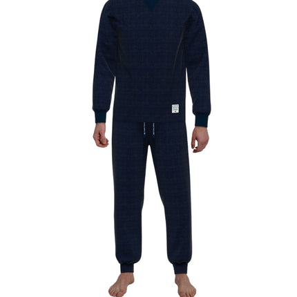 Tom Tailor pyjama lange broek rhodos dark blue heren 71469-3028-630 Tom Tailor pyjama pantalon long rhodos dark blue hommes