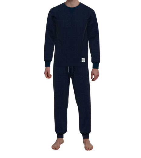 Tom Tailor pyjama lange broek rhodos dark blue heren 71469-3028-630 Tom Tailor pyjama pantalon long rhodos dark blue hommes