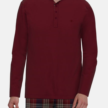 Tom Tailor pyjama lange broek rhodos red heren 71476-6542-424 Tom Tailor pyjama pantalon long rhodos red hommes