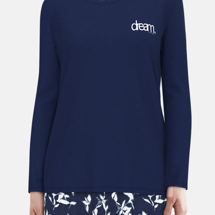 Tom Tailor pyjama lange broek sitia dark blue dames 60347-6085-635 Tom Tailor pyjama pantalon long sitia dark blue femmes