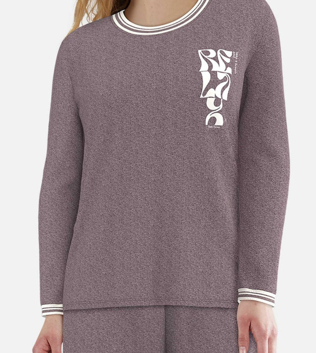 Tom Tailor pyjama lange broek sitia lila dames 60353-6562-721 Tom Tailor pyjama pantalon long sitia lila femmes