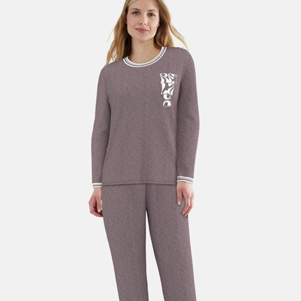 Tom Tailor pyjama lange broek sitia lila dames 60353-6562-721 Tom Tailor pyjama pantalon long sitia lila femmes