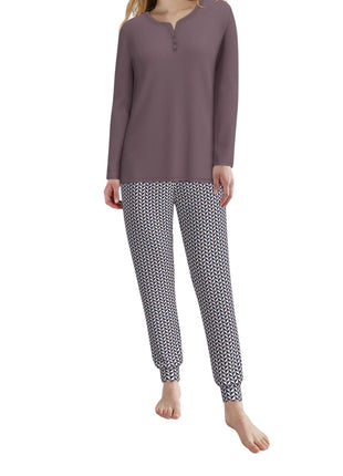 Tom Tailor pyjama lange broek sitia lila print dames 60341-6061-725 Tom Tailor pyjama pantalon long sitia lila print femmes