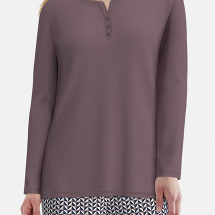 Tom Tailor pyjama lange broek sitia lila print dames 60341-6061-725 Tom Tailor pyjama pantalon long sitia lila print femmes