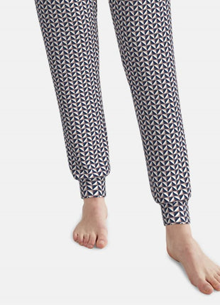 Tom Tailor pyjama lange broek sitia lila print dames 60341-6061-725 Tom Tailor pyjama pantalon long sitia lila print femmes